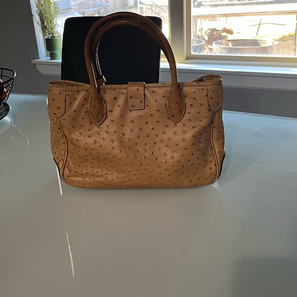 Dooney & Bourke Ostrich Leather Satchel. - Picture 4 of 13